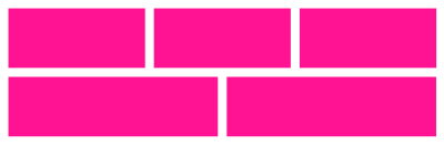 Two rows of pink rectangles, with three boxes on the top and two boxes on the bottom.